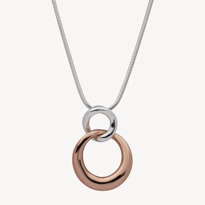 Sterling Silver and Rose Gold Plated Circles Necklace