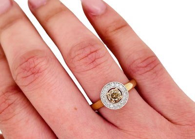 Halo Australian Chocolate Diamond Ring