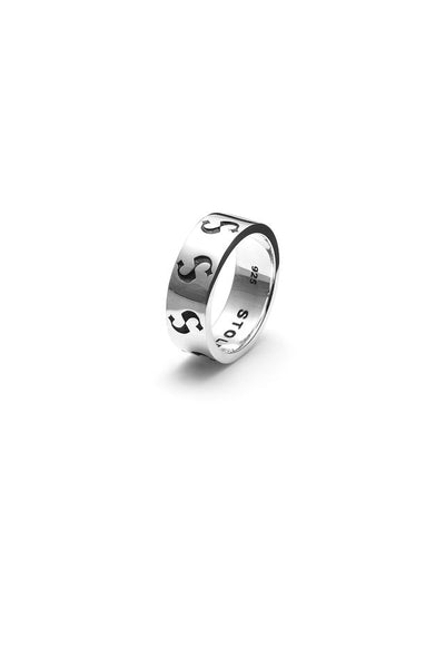 Sterling Silver Stolen Girlfriends Club S Logo Imprint Band Narrow Ring