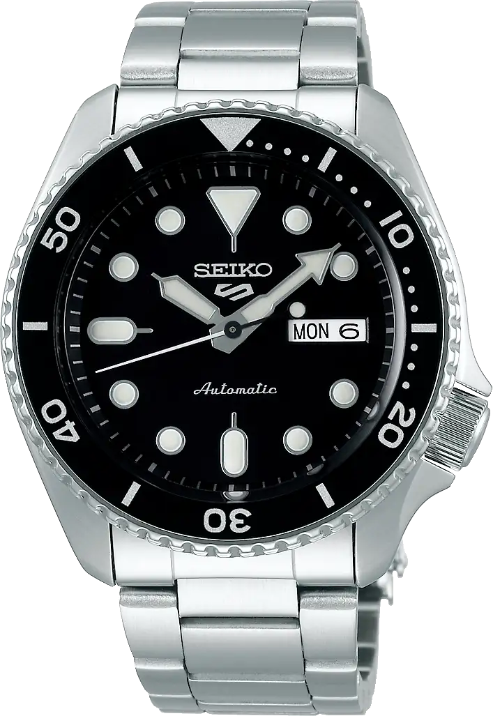 Seiko 5 Sport Black and Silver Watch