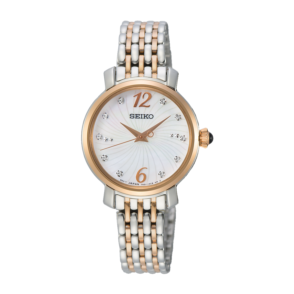 Seiko Silver and Rose Ladies Dress Watch
