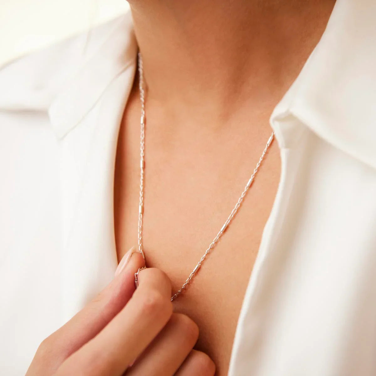 Sterling Silver Rod and Link Chain