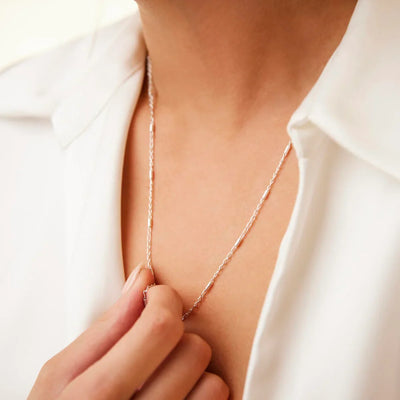 Sterling Silver Rod and Link Chain