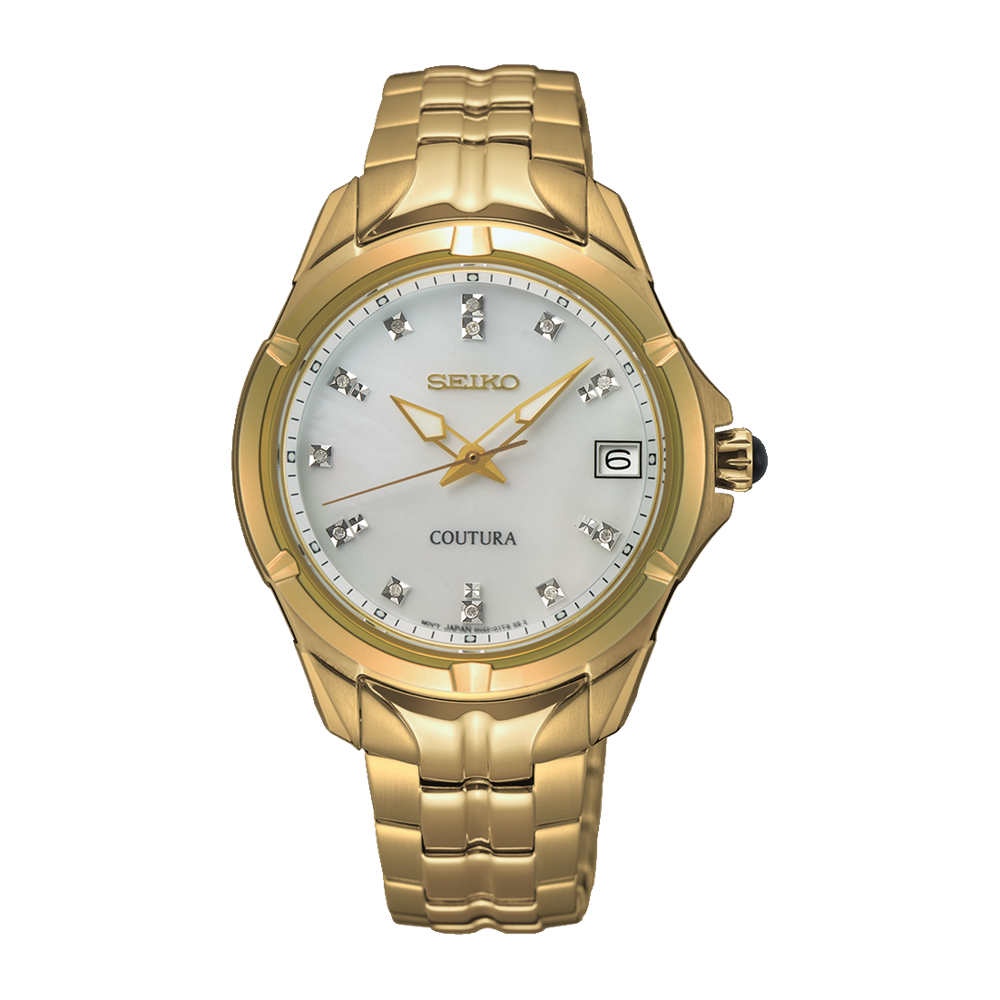 Seiko Gold Ladies Coutura Watch with Diamonds