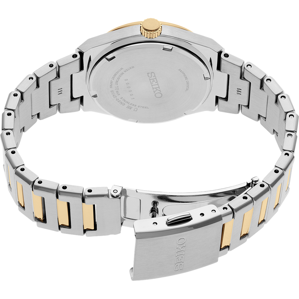 Seiko Silver, Gold and Diamond Ladies Dress Watch