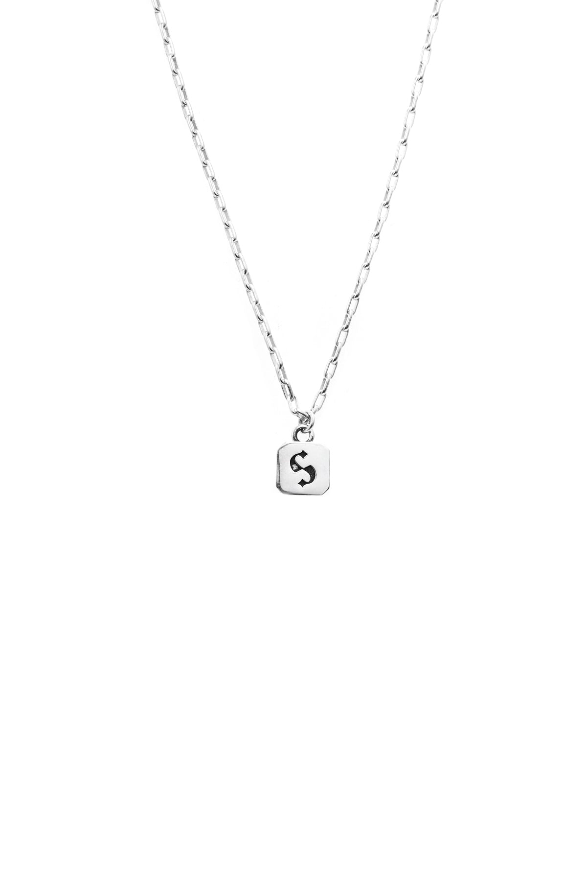 Sterling Silver Stolen Girlfriends Club S Logo Tag Necklace