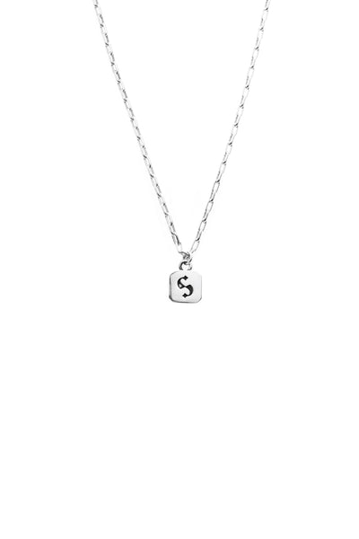 Sterling Silver Stolen Girlfriends Club S Logo Tag Necklace