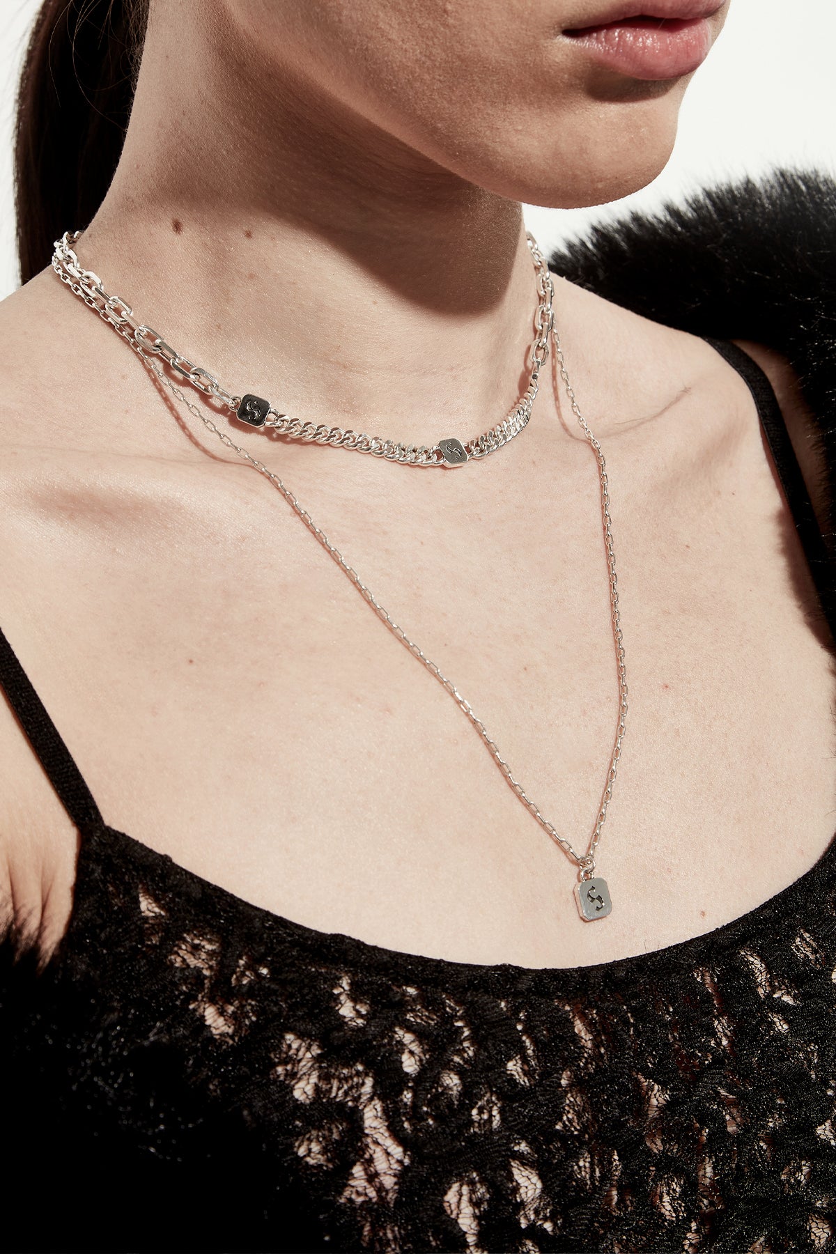 Sterling Silver Stolen Girlfriends Club S Logo Tag Necklace