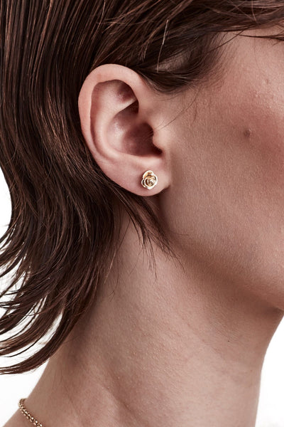 18ct Gold Plated Stolen Girlfriends Club Rose Bud Earrings