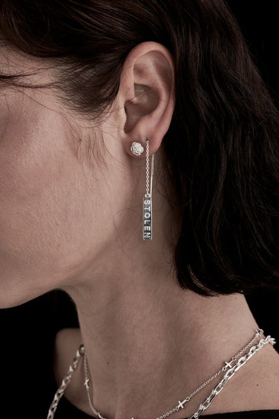 Sterling Silver Stolen Girlfriends Club Rose Bud Earrings