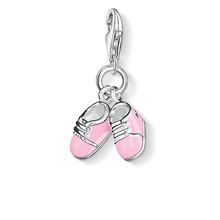 Sterling Silver Thomas Sabo Pink Baby Shoes Charm