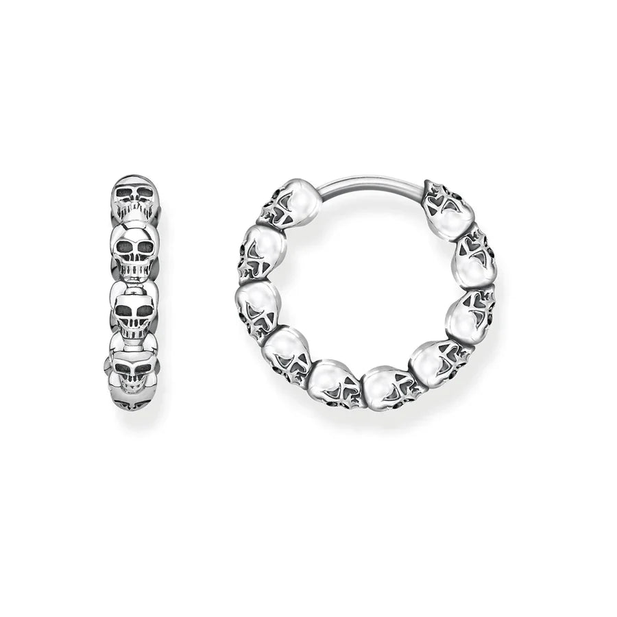 Sterling Silver Thomas Sabo Skull Hoops