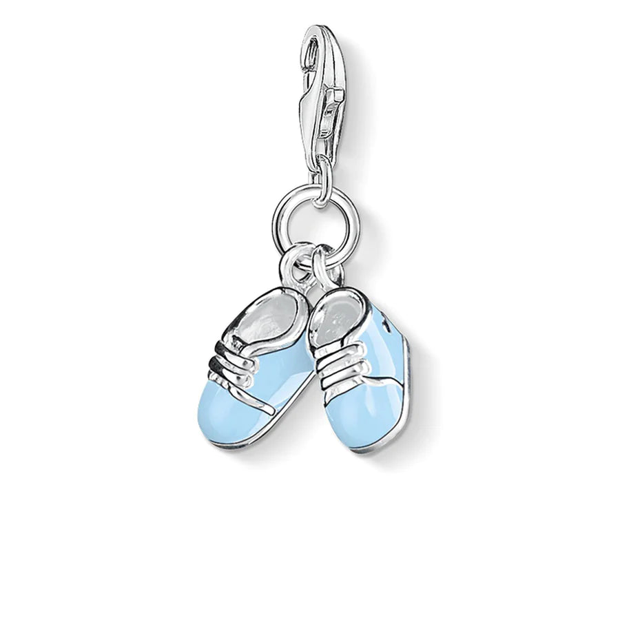 Sterling Silver Thomas Sabo Blue Baby Shoes Charm