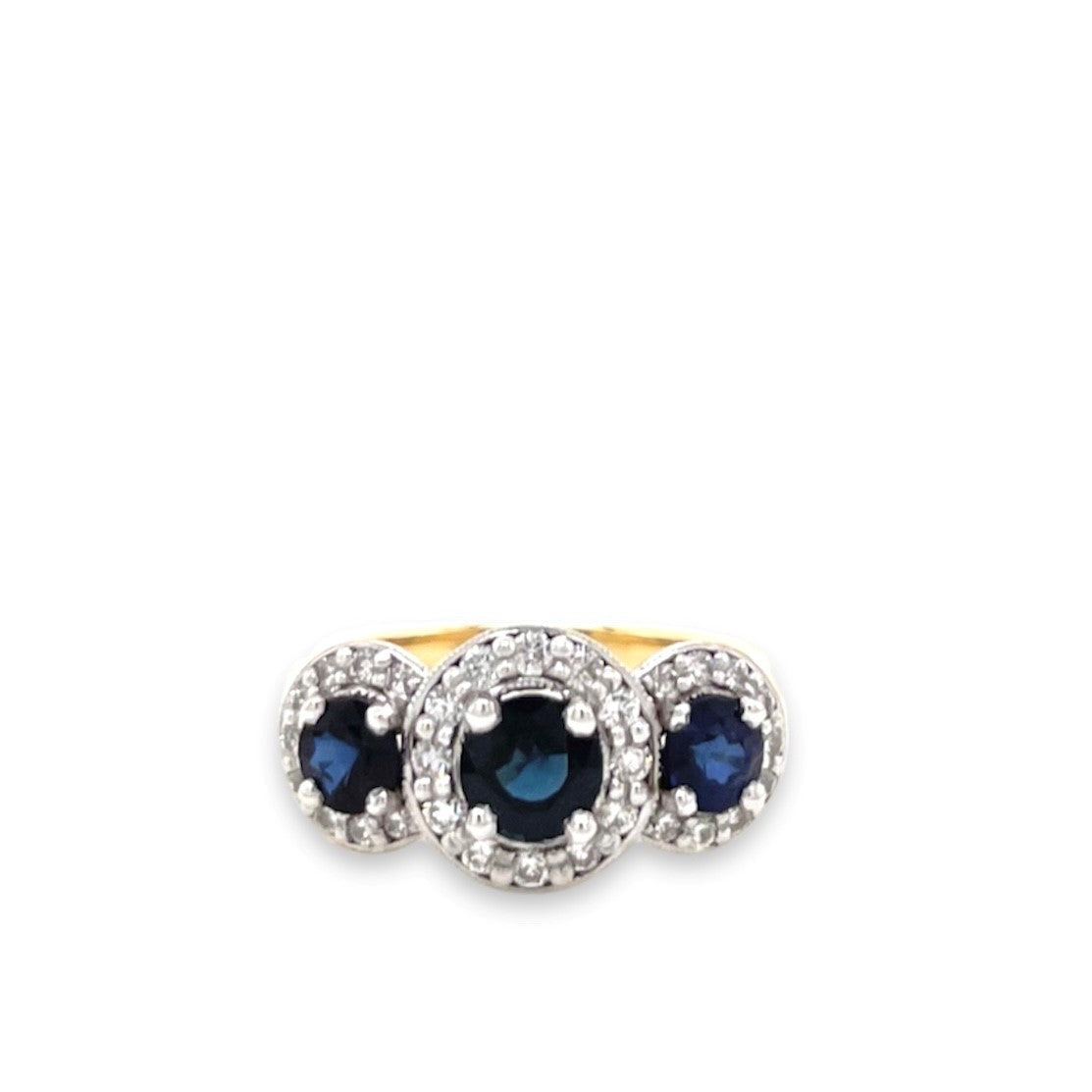 9ct Trilogy Sapphire and Diamond Ring