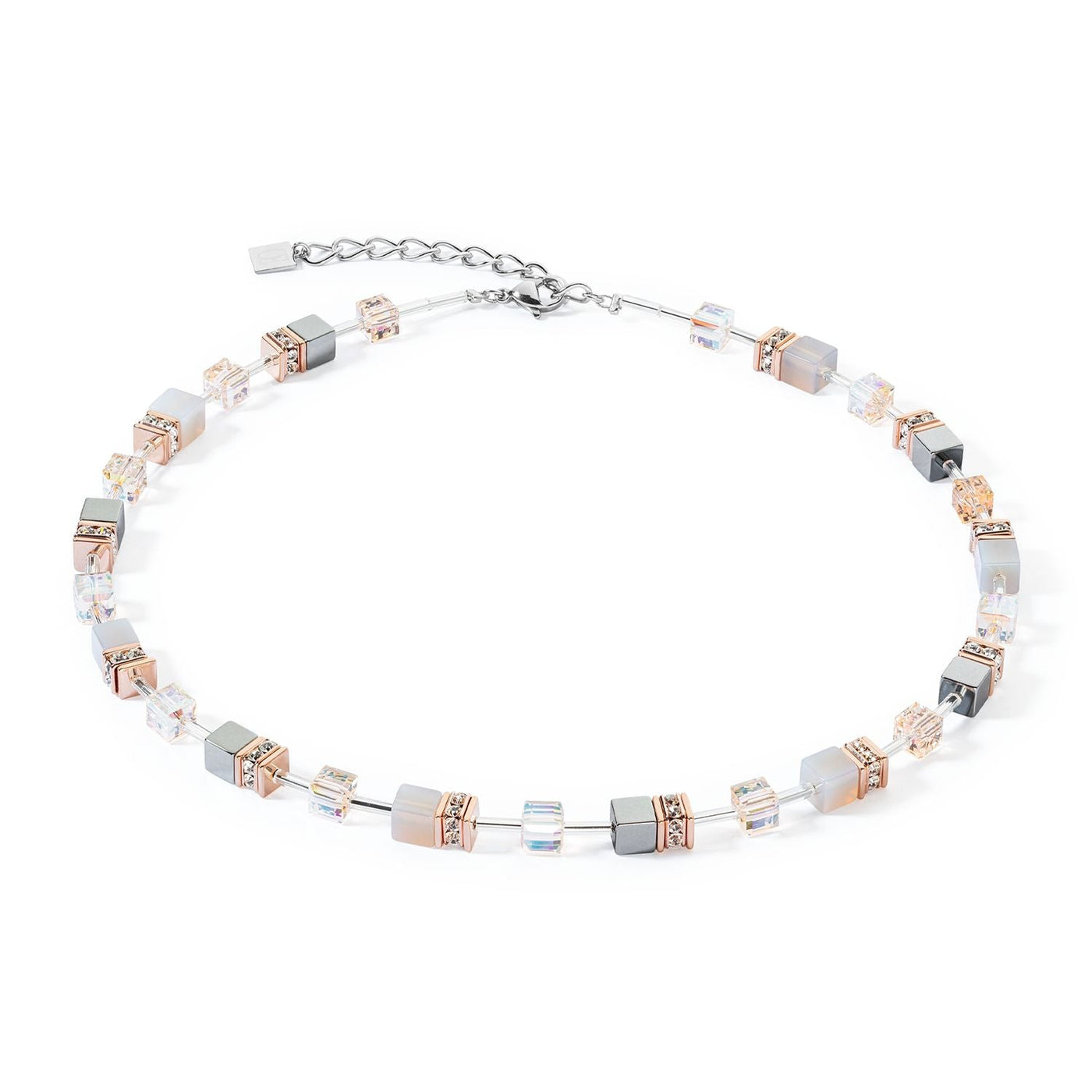 Coeur de Lion Rose and Silver Necklace