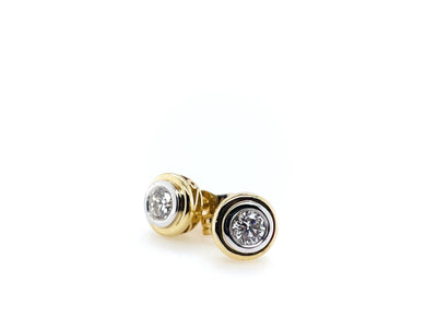 0.40tdw Rubover Diamond Stud Earrings