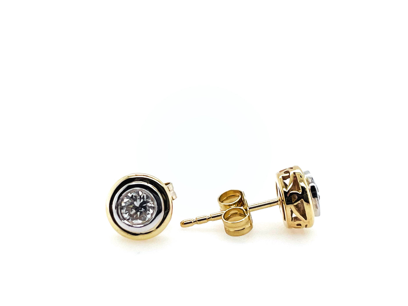 0.40tdw Rubover Diamond Stud Earrings