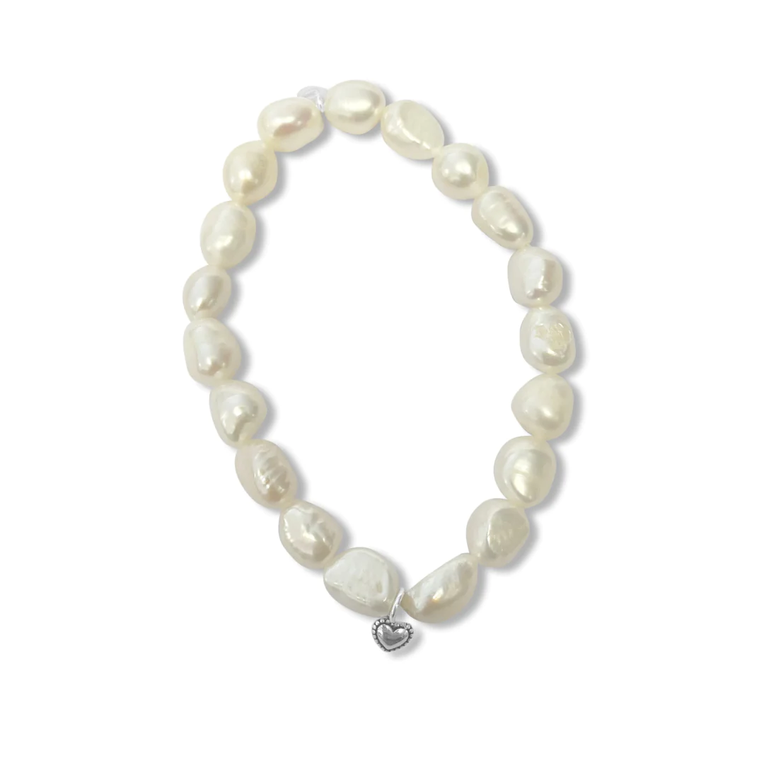 White Freshwater Keshi Pearl Bracelet