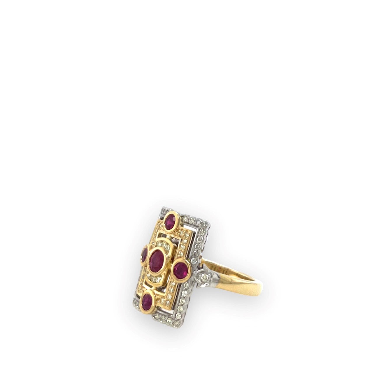 Vintage Inspired Ruby and Diamond Ring