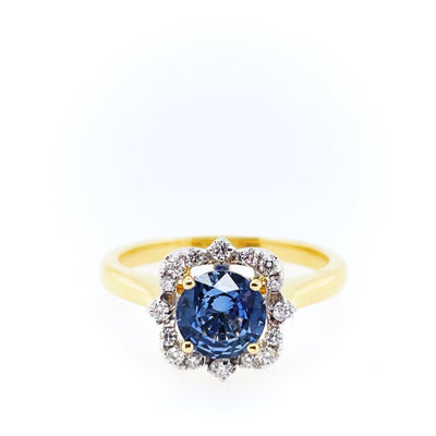 18ct Ceylonese Sapphire and Diamond Ring
