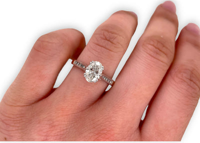 1.00ct Oval Solitaire Diamond Ring