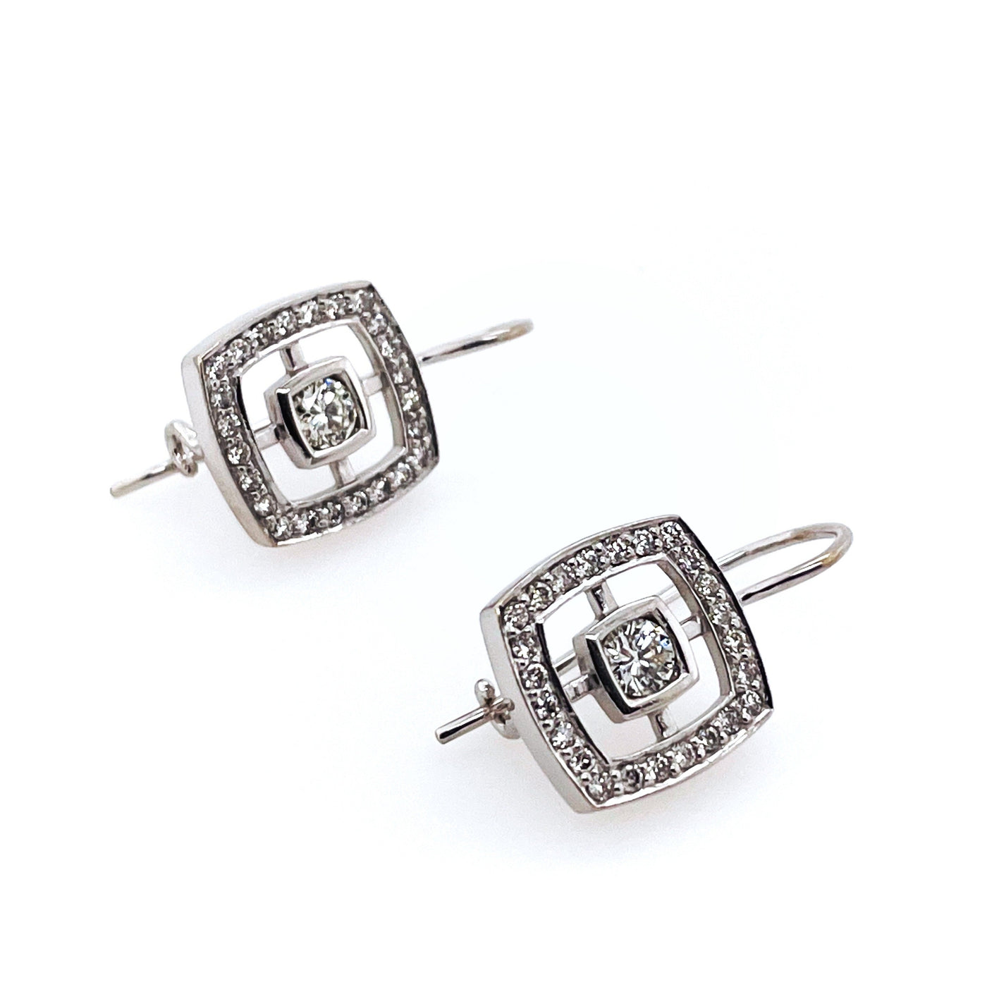 9ct White Gold and Diamond Drop Earrings - SOLD OUT