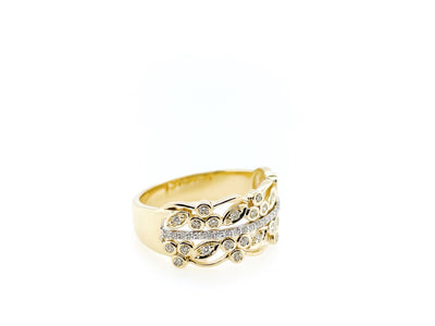 9ct Bi-tone Gold and Diamond Ring
